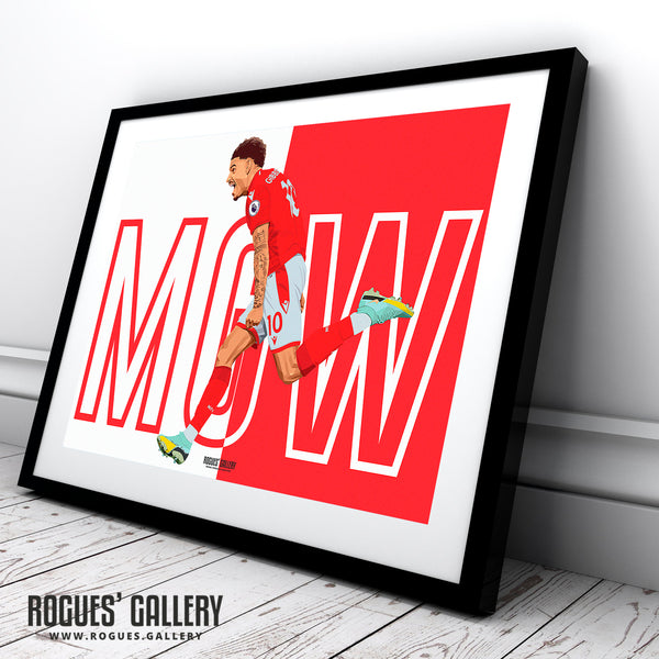 Morgan Gibbs-White: MGW - Nottingham Forest - Signed A3 Red & White Prints