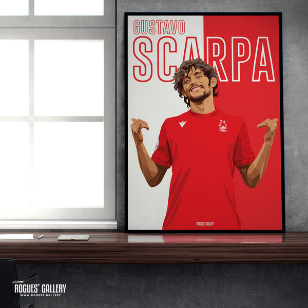 Gustavo Scarpa - Nottingham Forest - A0, A1, A2 or A3 Name Prints