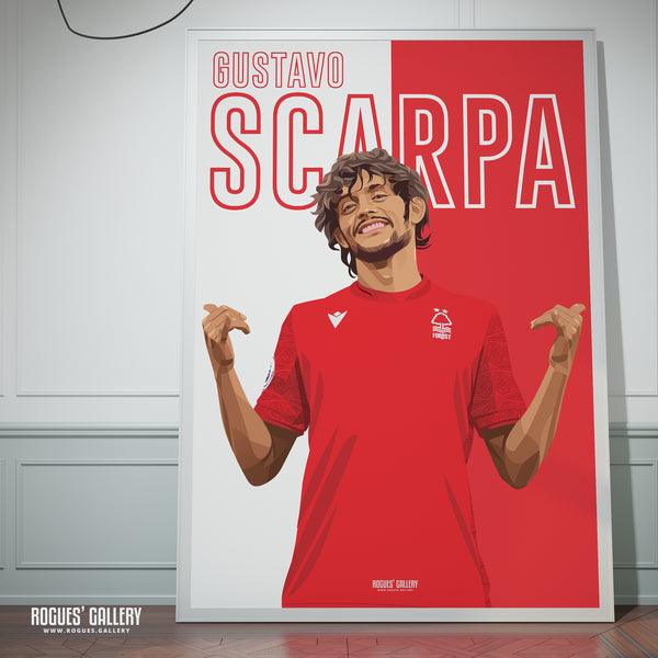 Gustavo Scarpa - Nottingham Forest - A0, A1, A2 or A3 Name Prints
