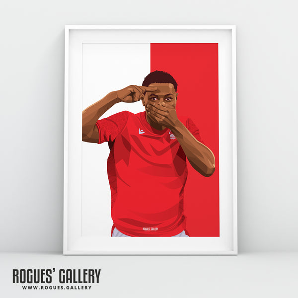 Detlef Esapa Osong - Nottingham Forest - A0, A1, A2 or A3 Red & White Prints