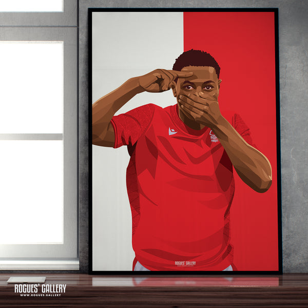 Detlef Esapa Osong - Nottingham Forest - A0, A1, A2 or A3 Red & White Prints