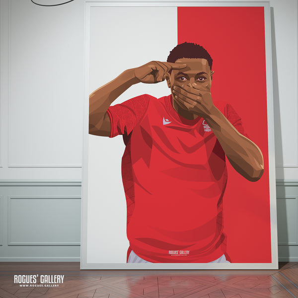 Detlef Esapa Osong - Nottingham Forest - A0, A1, A2 or A3 Red & White Prints