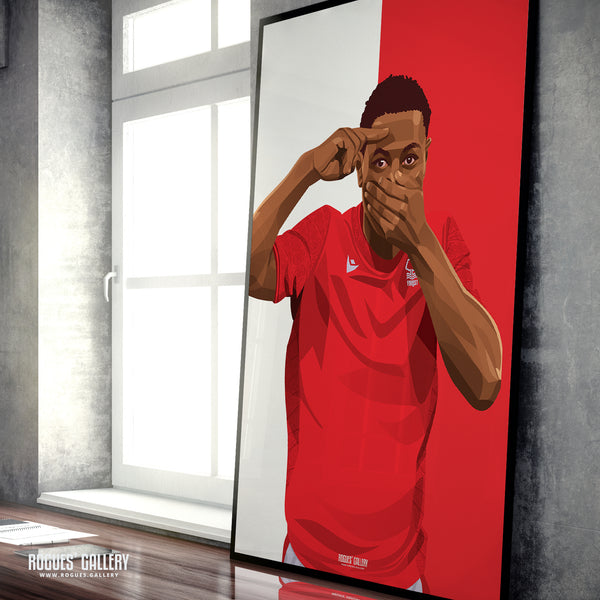 Detlef Esapa Osong - Nottingham Forest - A0, A1, A2 or A3 Red & White Prints