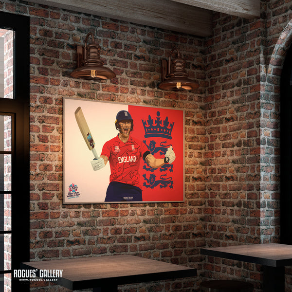 Ben Stokes - England T20 World Champions 2022 - A0, A1, A2 or A3 Prints