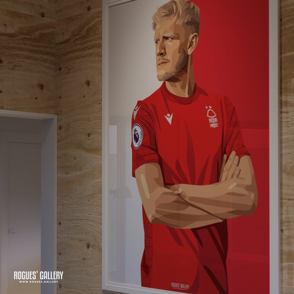 Joe Worrall - Nottingham Forest - Signed A3 Red & White Prints