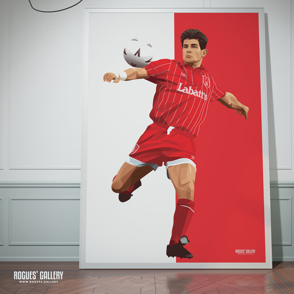 Brian Laws - Nottingham Forest Legend - A0, A1 or A3 Red & White Print