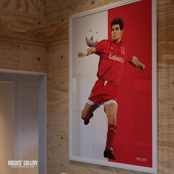 Brian Laws - Nottingham Forest Legend - A0, A1 or A3 Red & White Print