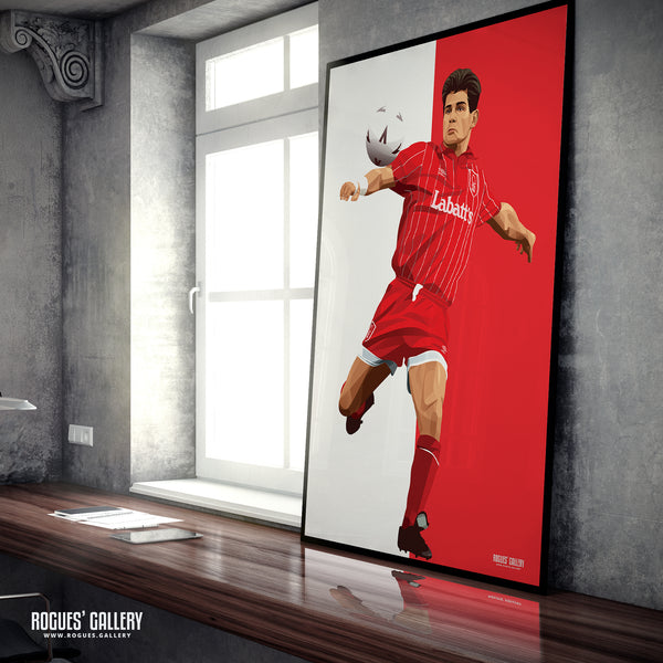 Brian Laws - Nottingham Forest Legend - A0, A1 or A3 Red & White Print