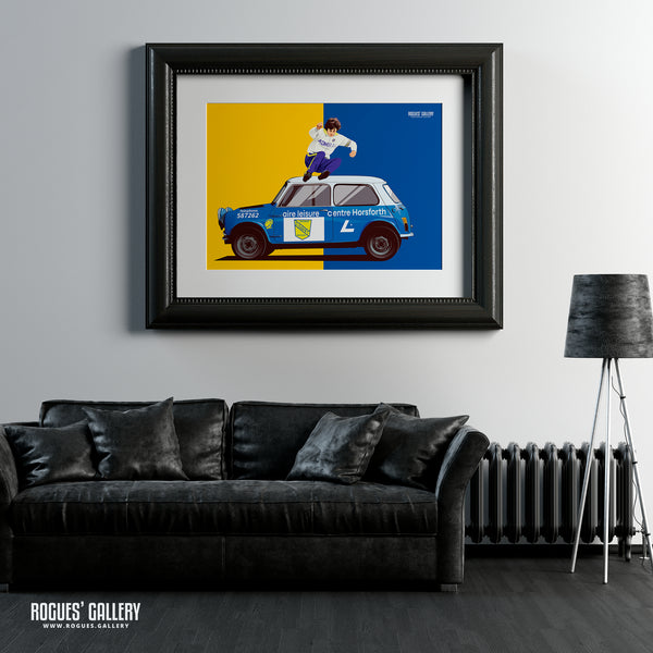 Duncan McKenzie: Jumps A Mini - Leeds Utd - A0, A1, A2 or A3 Icon Print