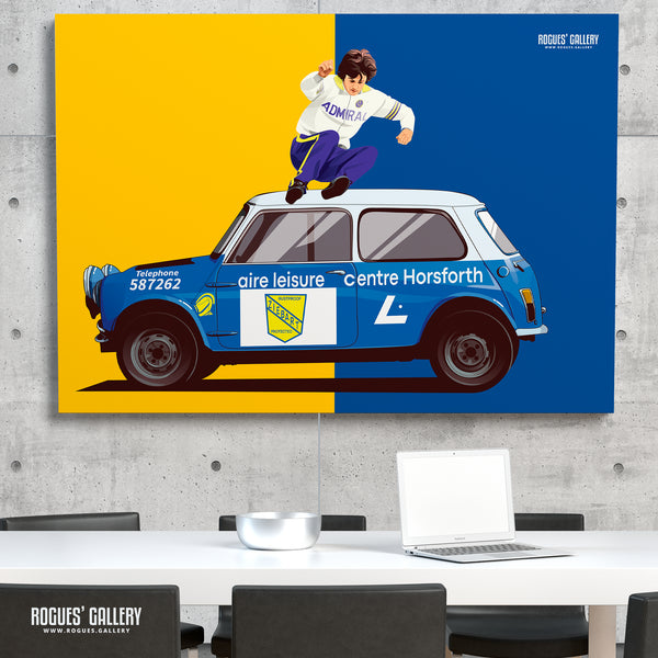 Duncan McKenzie: Jumps A Mini - Leeds Utd - A0, A1, A2 or A3 Icon Print