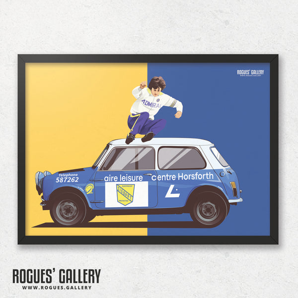 Duncan McKenzie: Jumps A Mini - Leeds Utd - A0, A1, A2 or A3 Icon Print