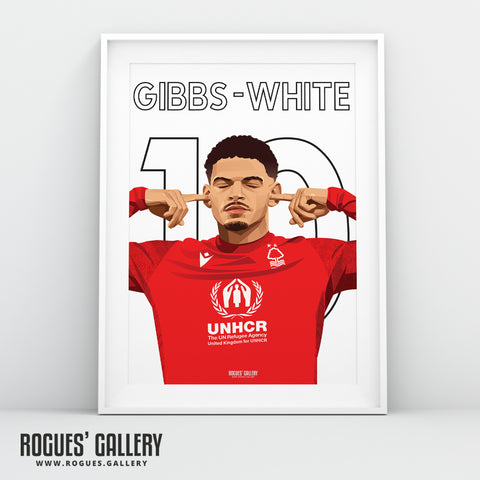 Morgan Gibbs-White: The Sound of Silence Series - Nottingham Forest - A0, A1, A2 or A3 Name & Number Prints