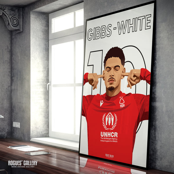 Morgan Gibbs-White: The Sound of Silence Series - Nottingham Forest - A0, A1, A2 or A3 Name & Number Prints