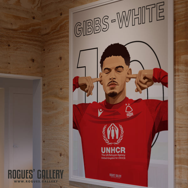 Morgan Gibbs-White: The Sound of Silence Series - Nottingham Forest - A0, A1, A2 or A3 Name & Number Prints
