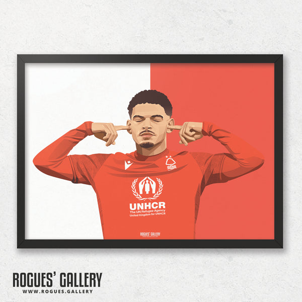 Morgan Gibbs-White: The Sound of Silence Series - Nottingham Forest - Signed A3 Red & White Prints