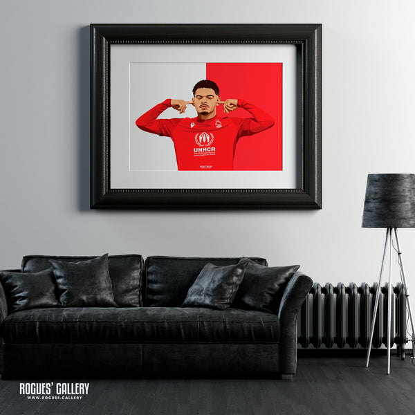 Morgan Gibbs-White: The Sound of Silence Series - Nottingham Forest - Signed A3 Red & White Prints