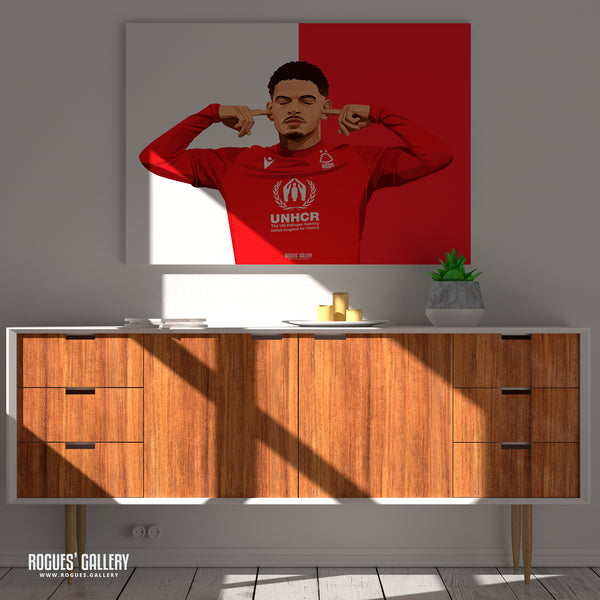 Morgan Gibbs-White: The Sound of Silence Series - Nottingham Forest - Signed A3 Red & White Prints