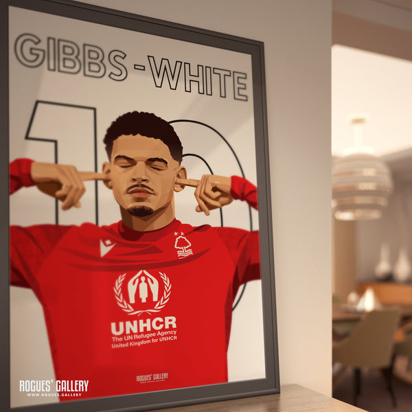 Morgan Gibbs-White: The Sound of Silence Series - Nottingham Forest - Signed A3 Name & Number Prints
