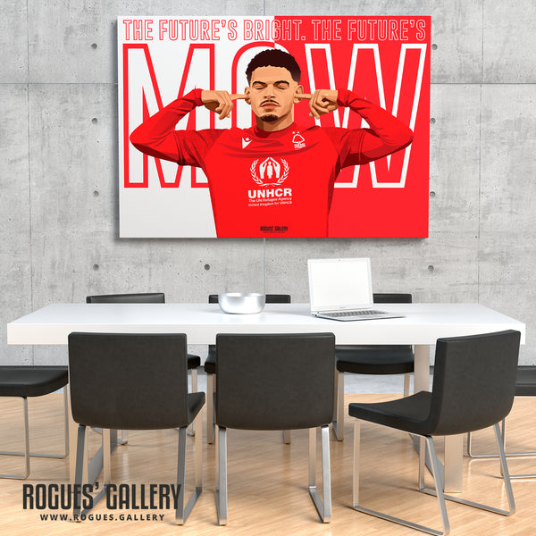 Morgan Gibbs-White: The Future's Bright - Nottingham Forest - Signed A3 Red & White Prints