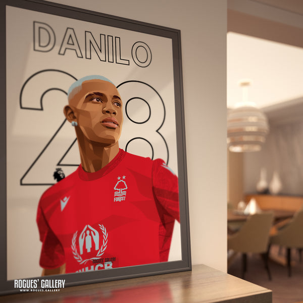 Danilo - Nottingham Forest - A0, A1, A2 or A3 Name & Number Prints