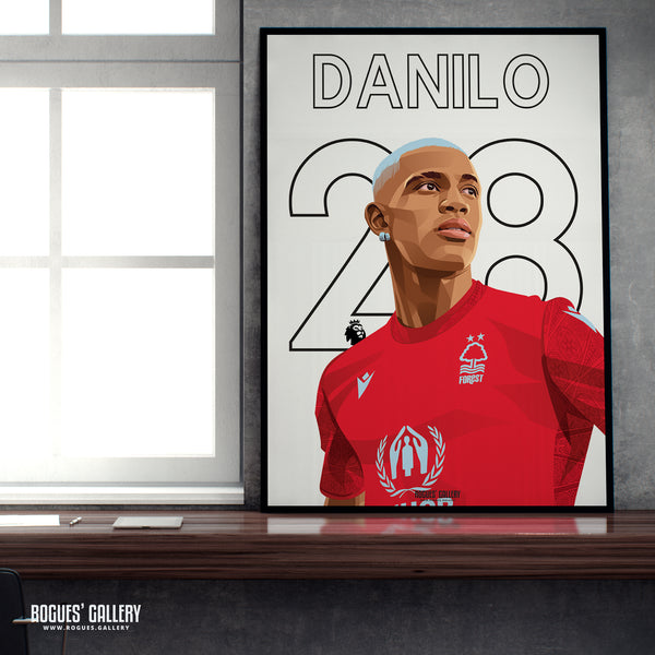 Danilo - Nottingham Forest - A0, A1, A2 or A3 Name & Number Prints