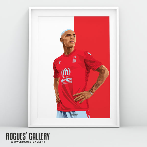 Danilo - Nottingham Forest - Signed A3 Red & White Prints