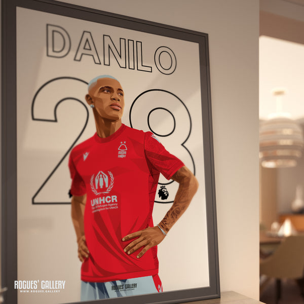 Danilo - Nottingham Forest - Signed A3 Name & Number Prints