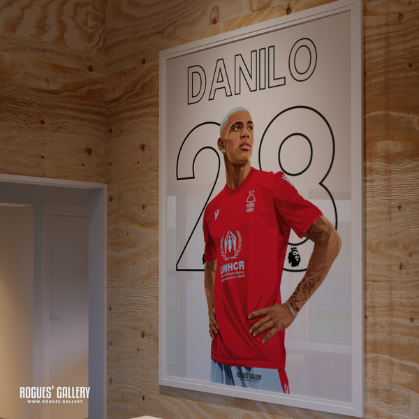 Danilo - Nottingham Forest - Signed A3 Name & Number Prints