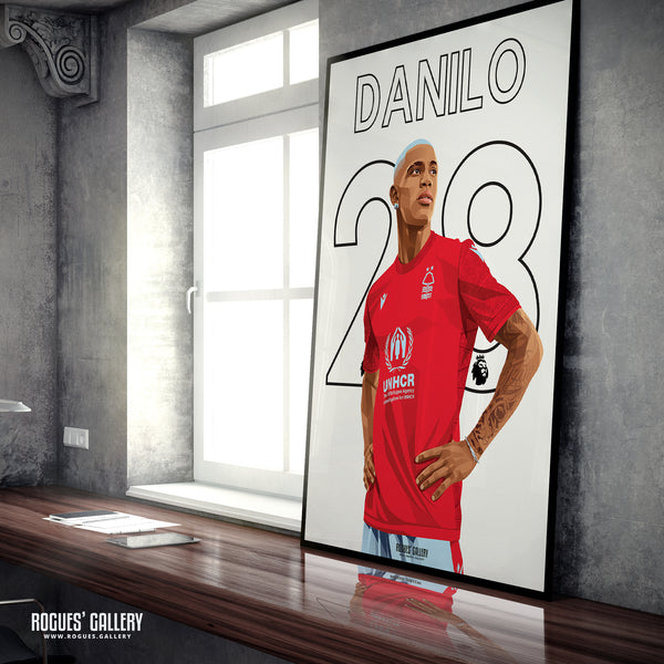 Danilo - Nottingham Forest - Signed A3 Name & Number Prints