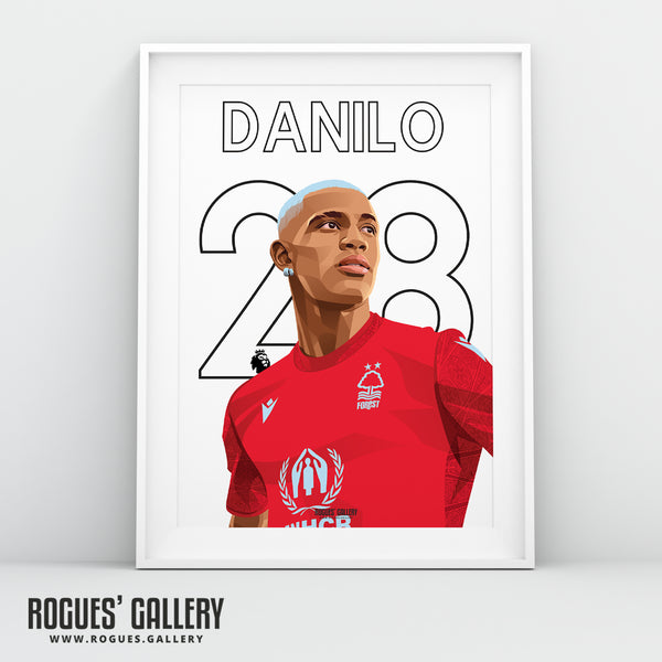 Danilo - Nottingham Forest - Signed A3 Name & Number Prints