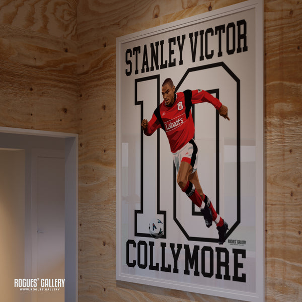 Stanley Victor Collymore - Nottingham Forest - A0, A1, A2 or A3 Greatest Ever Name & Number Series Prints