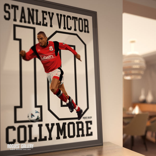 Stanley Victor Collymore - Nottingham Forest - A0, A1, A2 or A3 Greatest Ever Name & Number Series Prints