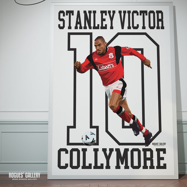 Stanley Victor Collymore - Nottingham Forest - A0, A1, A2 or A3 Greatest Ever Name & Number Series Prints