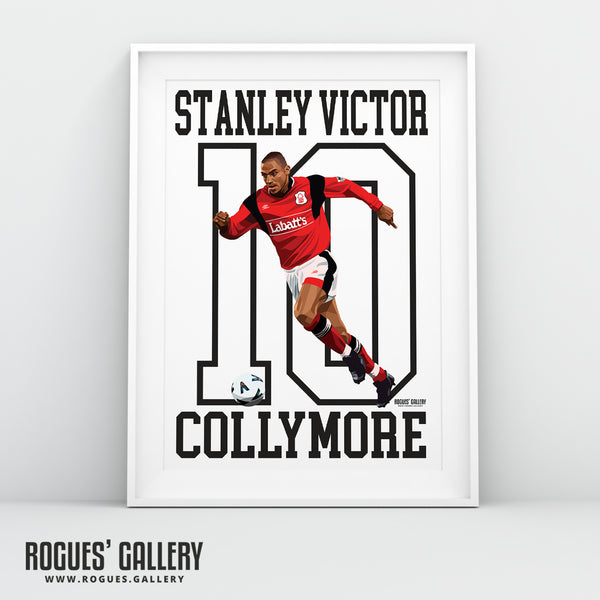 Stanley Victor Collymore - Nottingham Forest - A0, A1, A2 or A3 Greatest Ever Name & Number Series Prints