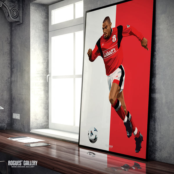 Stanley Victor Collymore - Nottingham Forest - Signed A3 Greatest Ever Series Prints