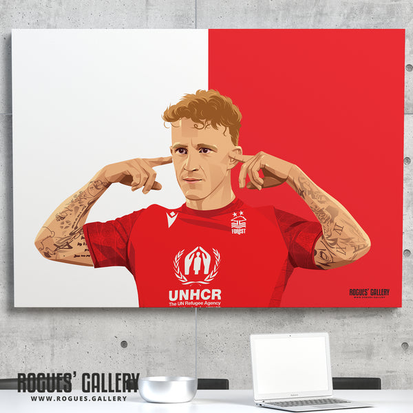 Jack Colback - Nottingham Forest - A0, A1, A2 or A3 Red & White Prints