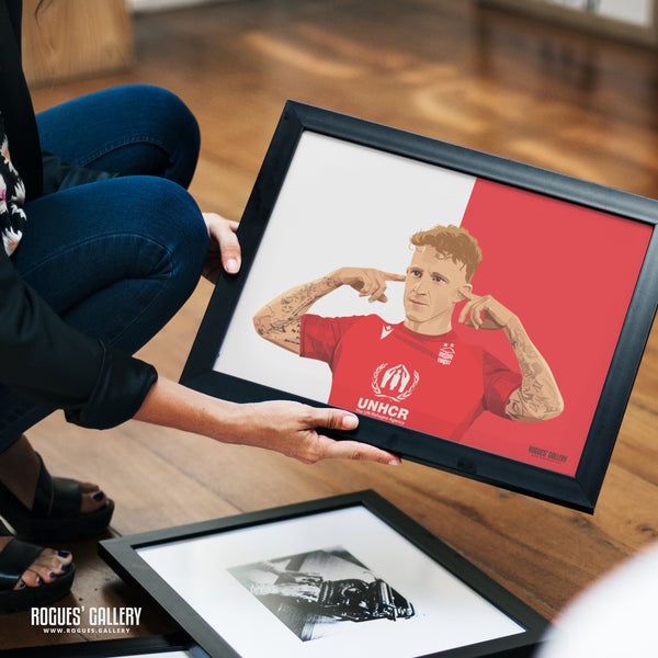 Jack Colback - Nottingham Forest - A0, A1, A2 or Signed A3 Red & White Prints
