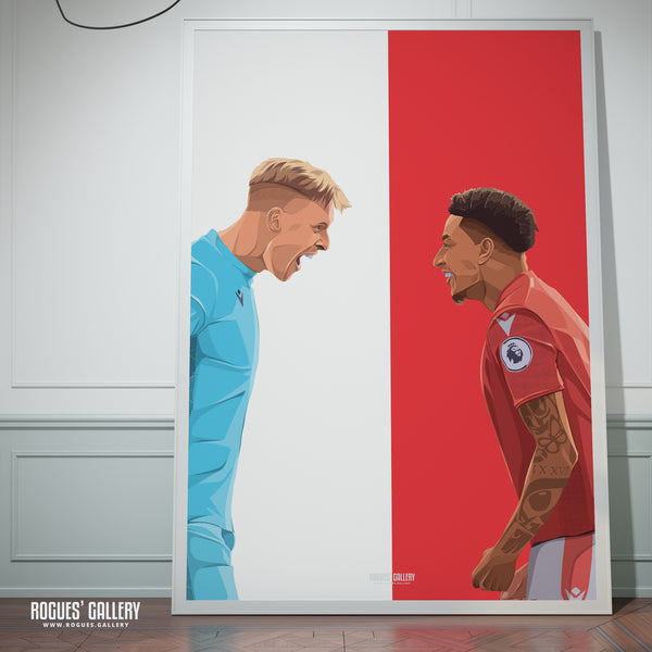 United In Victory - Dean Henderson & Jesse Lingard Celebrate Victory - Nottingham Forest - Signed A3 Red & White Prints