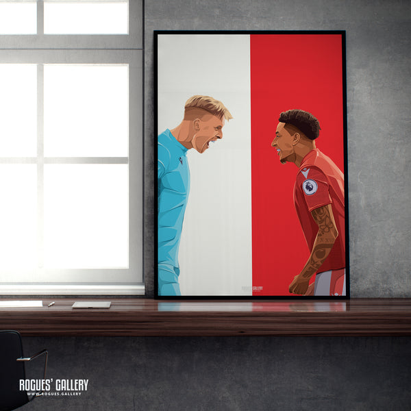 United In Victory - Dean Henderson & Jesse Lingard Celebrate Victory - Nottingham Forest - Signed A3 Red & White Prints