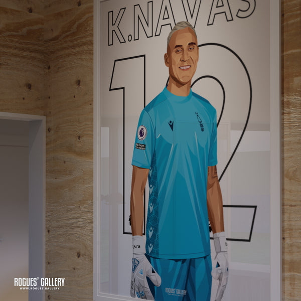 Keylor Navas - Nottingham Forest - A0, A1, A2 or A3 Name & Number Prints