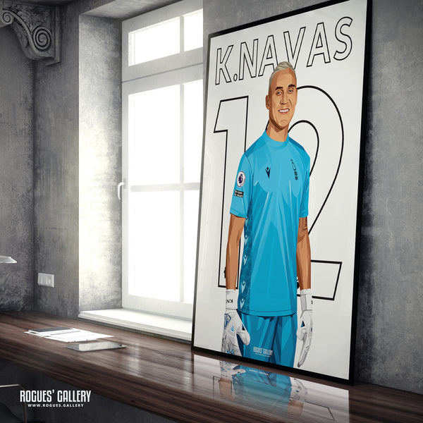 Keylor Navas - Nottingham Forest - A0, A1, A2 or A3 Name & Number Prints