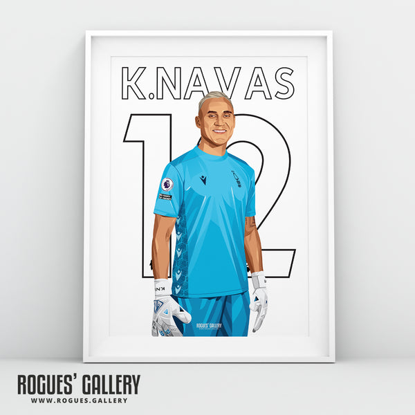 Keylor Navas - Nottingham Forest - A0, A1, A2 or A3 Name & Number Prints