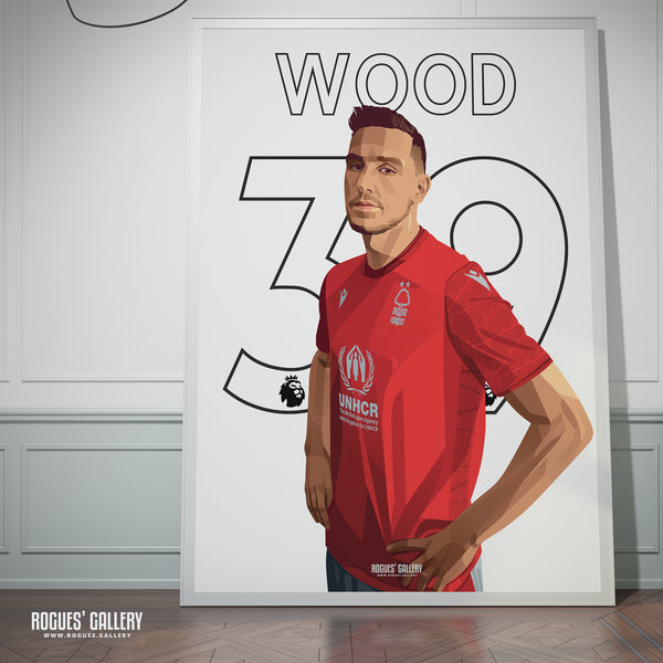 Chris Wood - Nottingham Forest - A0, A1, A2 or A3 Name & Number Prints