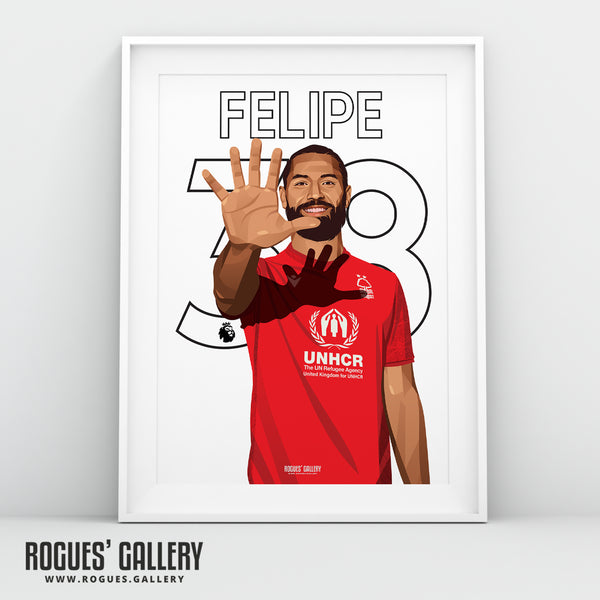 Felipe - Nottingham Forest - A0, A1, A2 or A3 Name & Number Prints