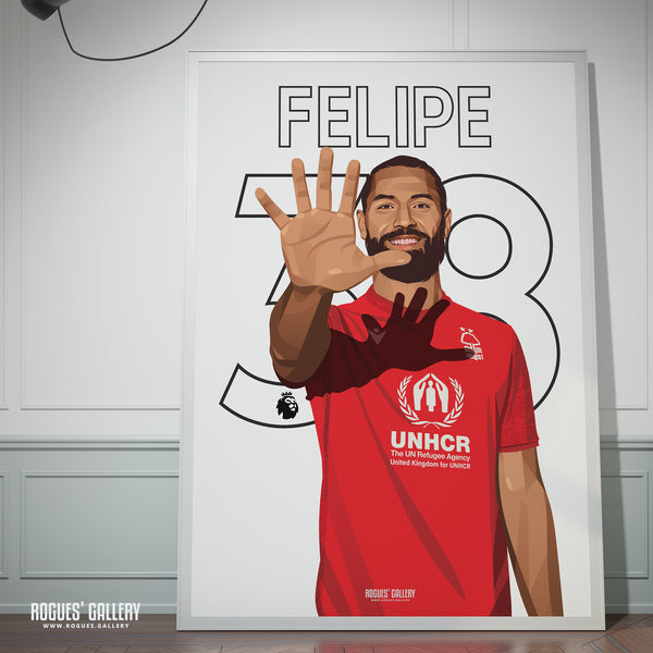 Felipe - Nottingham Forest - A0, A1, A2 or A3 Name & Number Prints