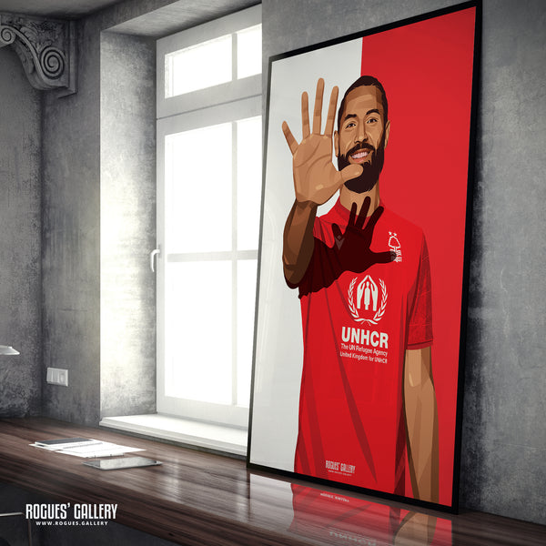 Felipe - Nottingham Forest - A0, A1, A2 or A3 Red & White Prints