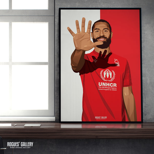 Felipe - Nottingham Forest - Signed A3 Red & White Prints