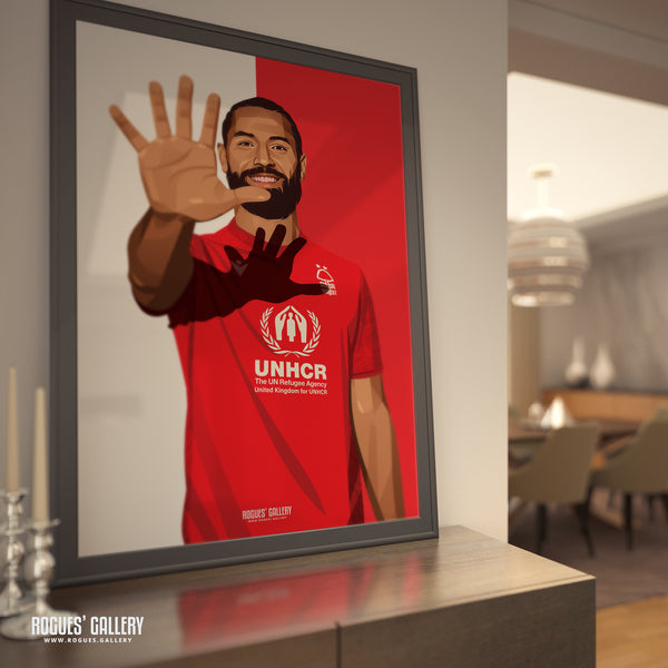 Felipe - Nottingham Forest - Signed A3 Red & White Prints