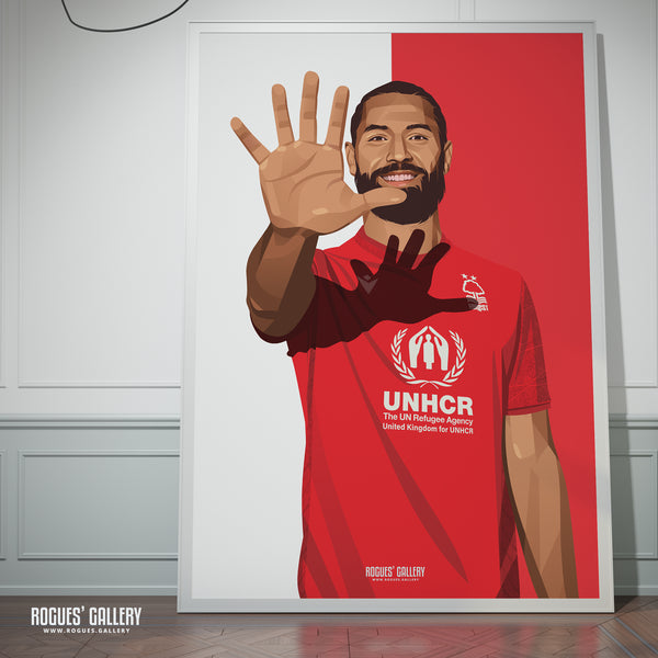 Felipe - Nottingham Forest - Signed A3 Red & White Prints