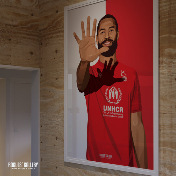 Felipe - Nottingham Forest - Signed A3 Red & White Prints